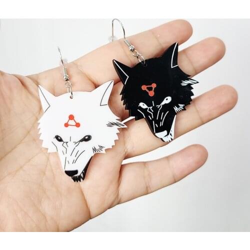 Jujutsu Kaisen Cosplay Anime Earrings Black White Divine Dogs Megumi Fushiguro