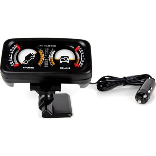 Car Auto Compass Balance Meter Slope Indicator Land Meter with LED Light for Off-Road Vehicle SUV