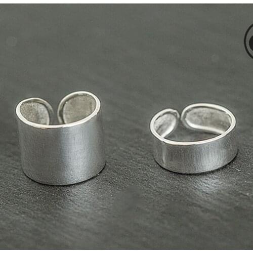 Bohemian Vintage Silver Color Smooth Rings For Women Gift Adjustable Antique Rings Engagement Wedding Jewelry Anillos