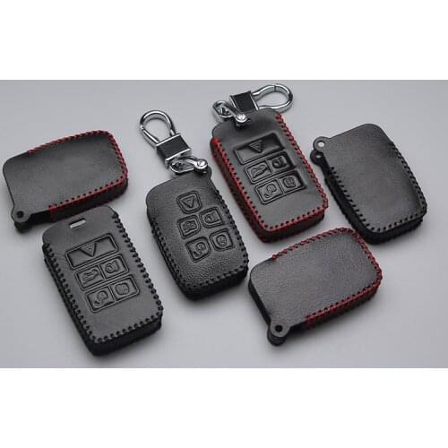 Genuine Leather Car Key Case Cover For Jaguar XF XK XKR X-type XE V12 Guitar Scissors Anti-wear Protective Key Shell Car Styling