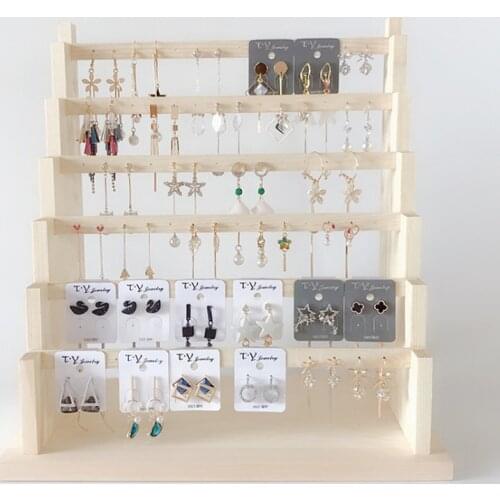 Wooden Jewellery Organizer Rack Earrings Holder Necklace Bracelet Stand Rotating Keyring Display Storage/Box