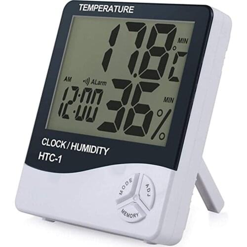Large Screen Household Thermometer Hygrometer High Precision Indoor Electronic Thermometer With Alarm Clock