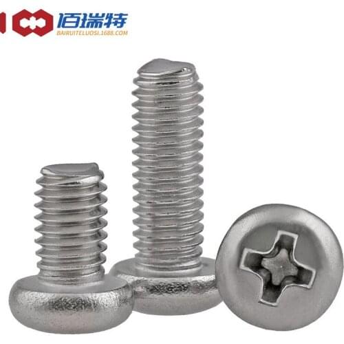 Gb818 304 stainless steel cross round head screw cross pan head screw PM machine m4-m10 10PCS