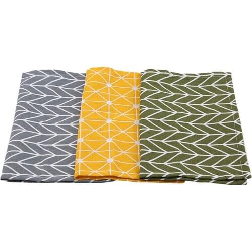 Cotton Placemat Japanese Fashion Style Fabric Table Mats Napkins Simple Design Tableware Kitchen Tool