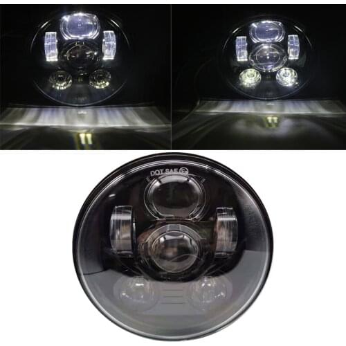 Chrome 5.75 Inch Phare Moto LED Headlamp for Harley 5 3/4'' Motorcycle Headlight for Sportster Dyna 883XL FXCW Triumph VRSCD