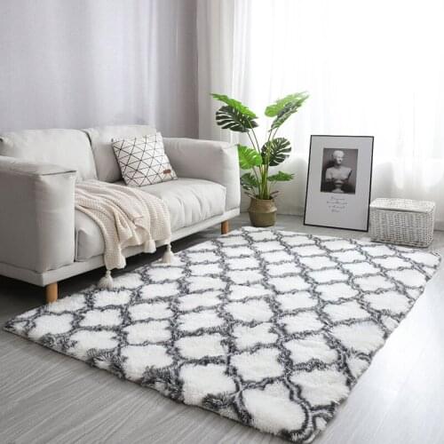 Fluffy Fur Tie Dye Carpets For Bedroom Decor Modern Home Floor Mat Large Hand Washable Nordica Living Room Soft White Shaggy Rug