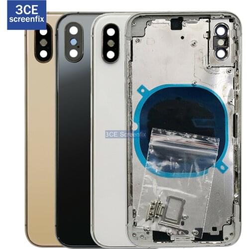 Best Quality For iPhone X XS Max XSMAX Battery Back Housing Glass Cover + Middle Chassis Frame + SIM Tray + Side Key Parts