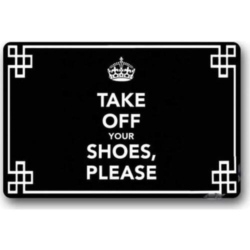 Custom Take Off Your Shoes Doormat Cover Rug Outdoor Indoor Floor Mats Non-Slip Machine Washable Decor Bathroom Mats