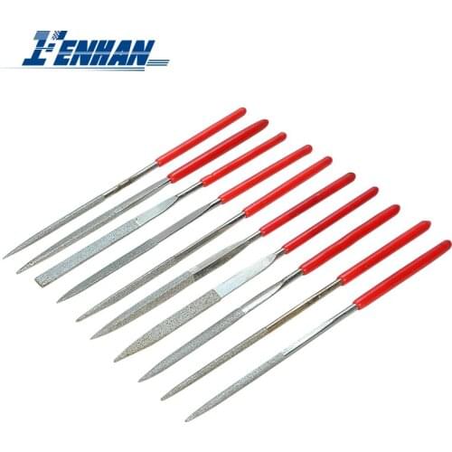 10pcs Diamond Mini Needle File Set 3x140mm 5x180mm Wood Carving Craft Tools For Stone Glass Metal Hand Tools Diamond File Set
