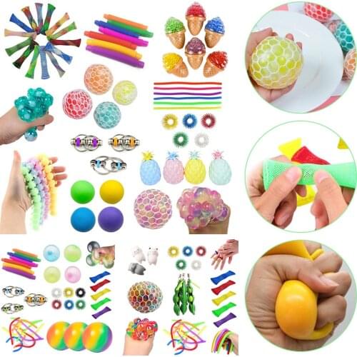 17/14Pcs Sensory Toy Set Stress Relief Toys Autism Anxiety Relief Stress Pop Bubble Fidget Sensory Kids Adults Hand Toy