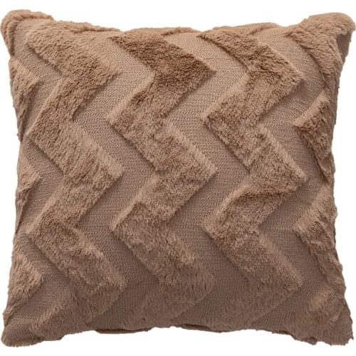 Sofa Square Pillowcase Throw Pillow Cover Home Decor Cojines Cushion Case Rabbit Hair Quilted Wave Cushion Cover Decorative