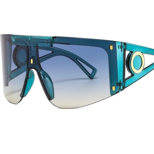 New Large Frame One-piece Wind Goggles Luxury Brand Sand Sports Sunglasses Personality Mask Style Driving Hip Hop Eyewear