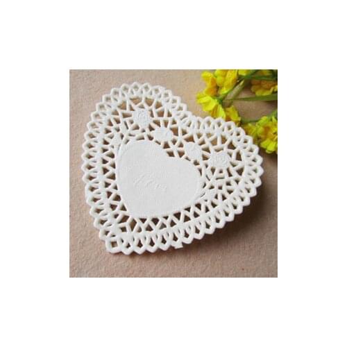 Wholesale 4" Heart Lace Paper Doilies / Wedding Doyleys,Free Shipping