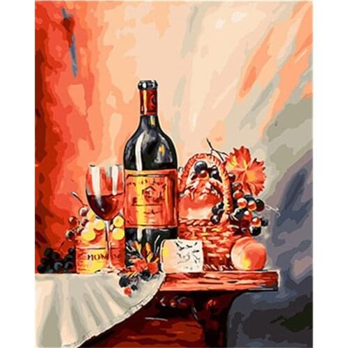 Full Square/Round Diamond Painting Win Glass Scenery Diamond Embroidery Grape Wine Cross Stitch Home Decor Gift