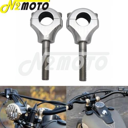 1.5" Riser Aluminum Old School Handlebar Riser Bar 1" 25mm Mount Handle Clamp For Harley Chopper Bobber Cafe Racer Honda