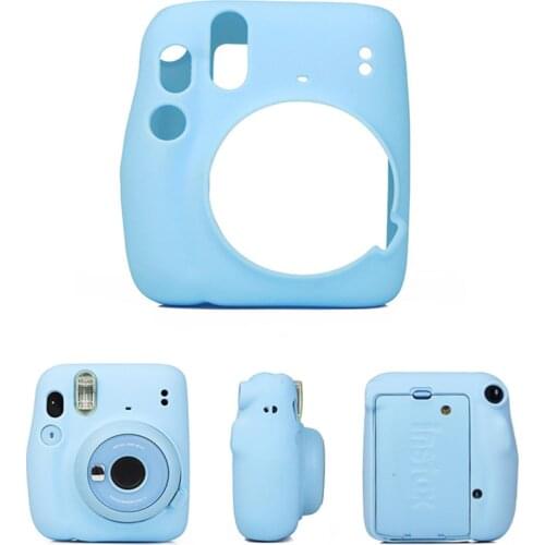 Portable 4 Colors Soft Silicone Film Camera Bag Pouch Cases with Shoulder Strap For Fujifilm Polaroid Mini 11 Instax Case