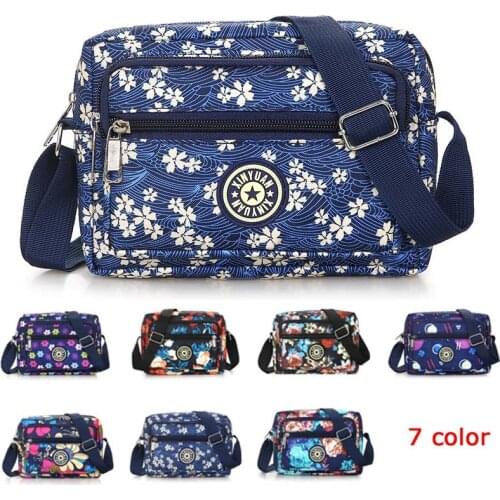 Women Handbags Waterproof Nylon Crossbody Messenger Bag High Quality Diagonal Shoulder Bag Floral Print Small Bag Collect Wallet