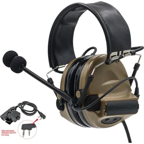 COMTAC II Tactical Airsoft Military Headphone Pickup Noise Cancelling Headphone Shooting Hunting Hearing Protection + U94 ptt