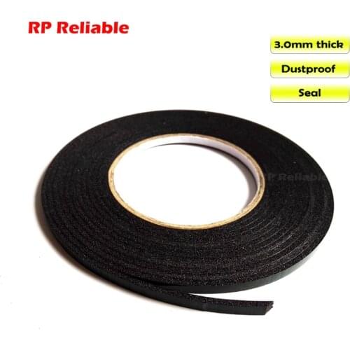 3mm thick) (10mm~100mm Choose) Two Sides Adhesive Black Foam Gasket for Windows Panel Plate Trim Sealing Dust Proof