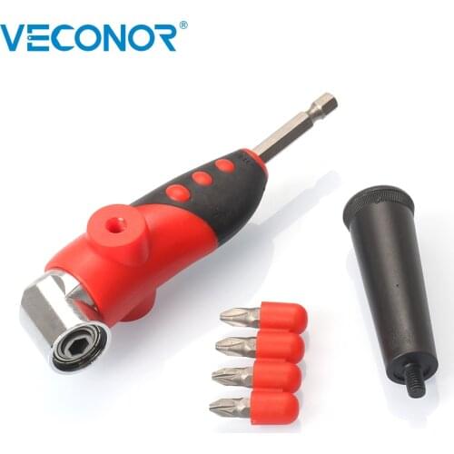 Angled Screwdriver Drill 4 Bits Offset Screwdriver Attachment For Drills, 5-piece Offset Screwdriver