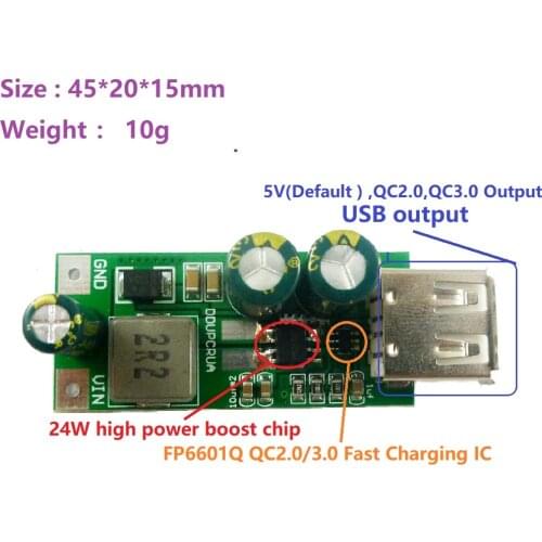 20W DC 3.3-5V to 5V-12V DC DC Boost Converter USB Module QC3.0 2.0 FCP Quick Charger for 18650 LI-ION Li-Po lithium battery