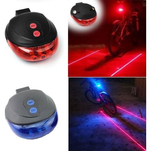 Bicycle LED Tail Light Safety Warning Light 5 LED+ 2 Laser Night Mountain Bike Rear Light Lamp Bycicle Light