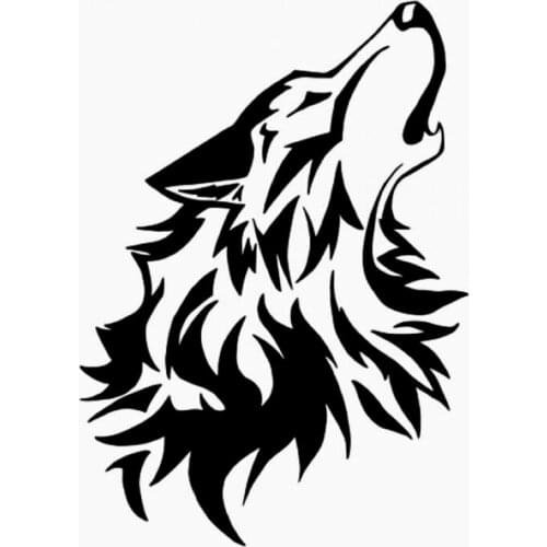 Wolf Car Styling Decals Creative Simple Vinyl Wolf Head Car Stickers Black/Silver CL578