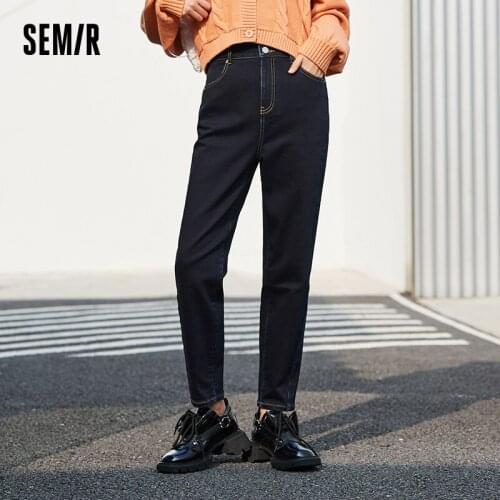 SEMIR Jeans WomenS Spring 2021 New Aerogel Loose Daddy Pants Slim Pants High Street Ins Trend