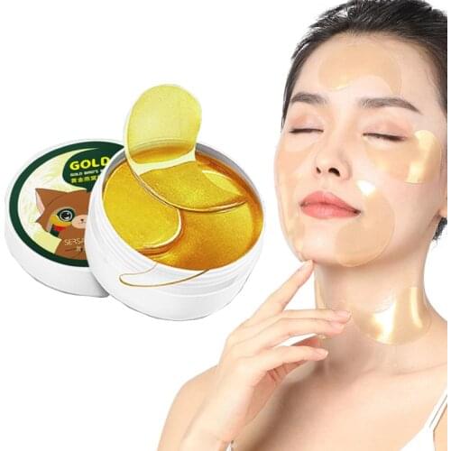 Gold Birds Nest Eye Mask Fades Fine Lines Eliminate puffiness Patches Moisturize Eye Mask Remove Stye Crystal Collagen Gel Mask