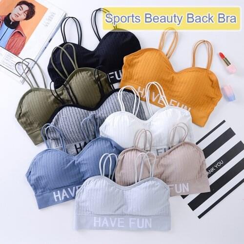 2021 Fashion Women Fitness Sports Bra Seamless Sports Bra Yoga Top Solid Quick Dry Breathable Running Push Up Sport Bra