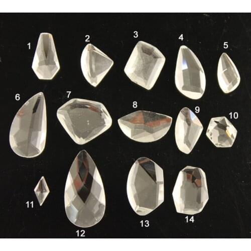 25pc/lot faceted shaped clearstones Crystal Glass rhinestones high Quality Fancy Stones Super Shiny DIY Dress Decoration China