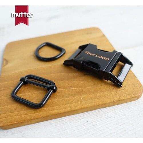 50sets/lot (metal buckle+adjust buckle+D ring/set) DIY Dog Collar necklace supplies 2.5cm environmental engraved buckle 4 colors