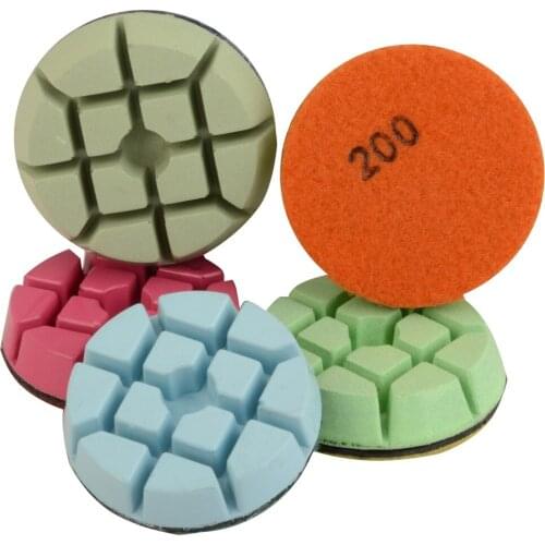 80mm Diamond Floor Polishing Pads for Concrete 3 Inch Set Grit 50 to 3000 Resin Dry Polishing Granite Marble Surface