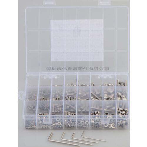 880Pcs/set DIN912 M2 M3 M4 M5 304 Stainless Steel Hexagon Socket Head Cap Screws Furniture Hex Bolts Assortment Kit