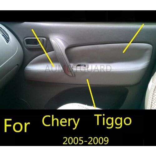 For Chery Tiggo 2006 2007 2008 -2009 Microfiber Front/Rear Door Panel Armrest Leather Cover Protective Trim with Mount Fittings