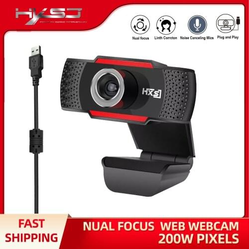HXSJ HD 1080P Webcam Rotatable PC Computer Camera Video Calling and Recording with Noise-canceling Mic Clip on Style