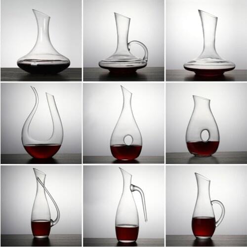 Creative Wine Separator Big Bottle Handmade Crystal Red Wine Brandy Champagne Glasses Decanter Bottle for Family Bar