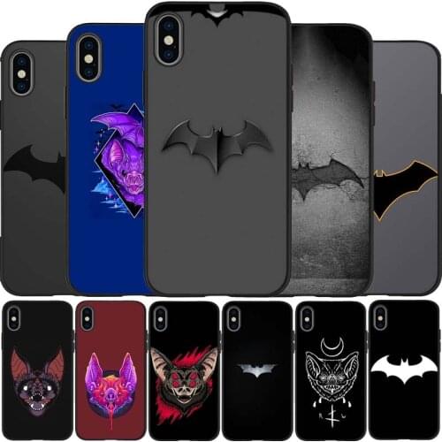 Bat black Silicone Phone Case For iPhone 12 XR XS Max 5 5S SE 2020 6 6S 7 8 PLUS X 11Pro Max 11 Cover