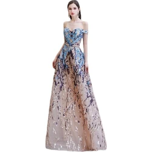 Milomi.CP Lace Off the shoulder with Sash Floor Length Ever pretty Evening Dresses Long Abendkleider Robe de soiree 45449