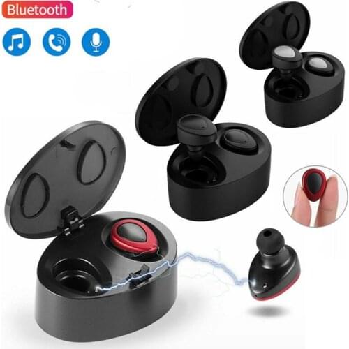 Bluetooth Earphones Mini In ear Noise Cancelling Headset Handsfree TWS Earbuds with Mic Charging Case for iPhone Samsung Android