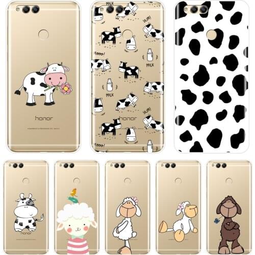 Soft Phone Case Silicone For Huawei Honor 7 8 9 10 Lite Cow Sheep Back Cover For Huawei Honor 7 7S 7X 7A 7C Pro 10 9 8 8X MAX