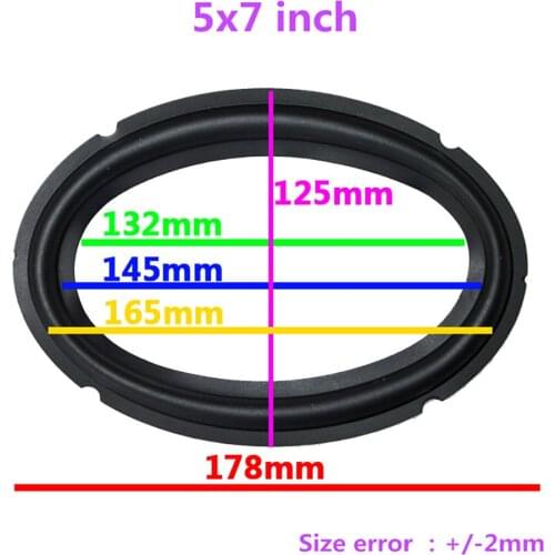 New 10 pcs /lot = 5 Pair 5*7 inch 5x7" Woofer Repairable Parts / Speaker Rubber Surround ( 125mm / 145mm / 165mm / 178mm )