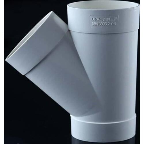 Pvc110 flat oblique tee kitchen toilet balcony drainage pipe fittings flat pipe fitting oblique tee national standard thickening