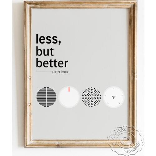 Dieter Rams Exhibition Poster, Less But Better Art Prints, Industrial Style Design Quotes Wall Stickers, Minimalist Office Decor