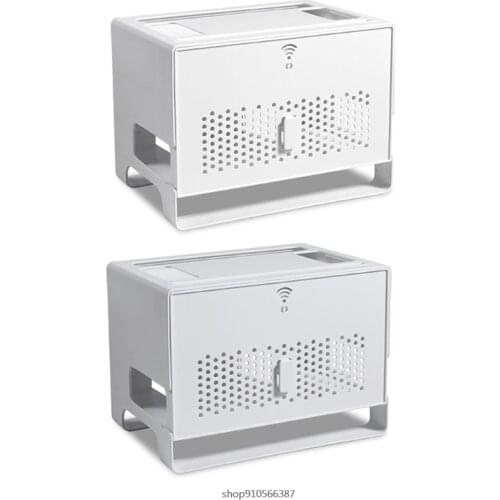 Dustproof Wifi Router Storage Box Desktop Socket Wire Organizer Box TV Set Top Rack Power Strip Hidden Finishing Box Item ma12