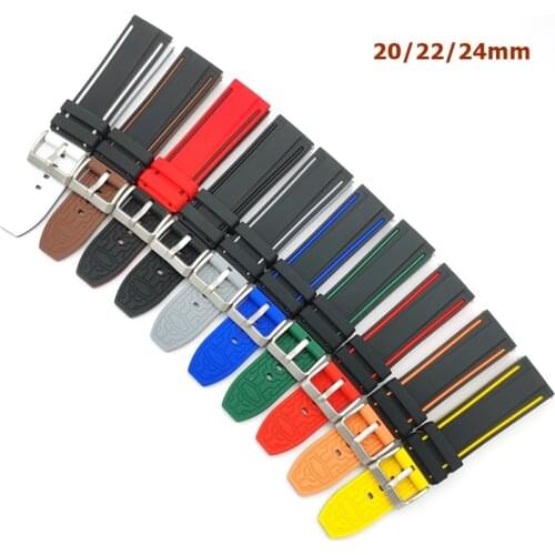 Silicone Sport Strap Waterproof Rubber Men Replacement Band for Samsung S3 Huawei Watch GT 2 46mm Amazfit GTR 2 20mm 22mm 24mm