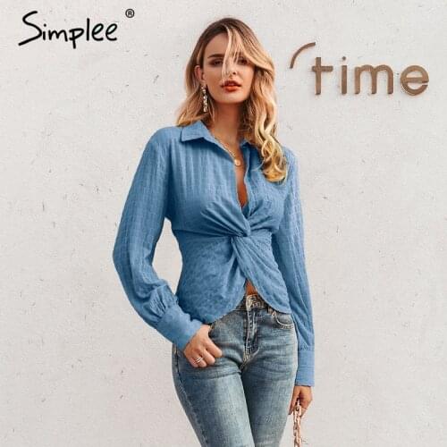 Женские рубашки с длинным рукавом SIMPLEE China At AliExpress