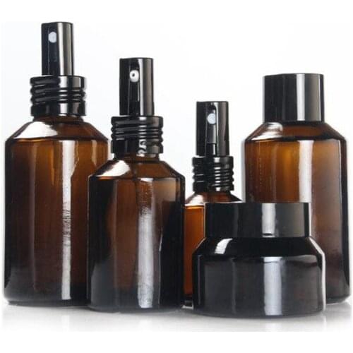 Tawny glass sample dropper bottle portable cosmetics glass empty bottle fine mist fine cream spray bottle