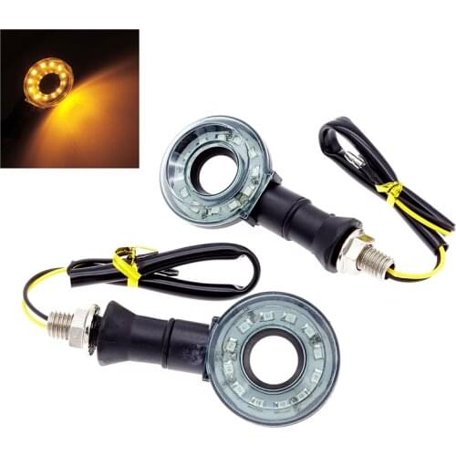 1 Pair Universal Motorcycle Turn Signal Indicators Round Lamps Direction Motor Indicator Lamp 12 LED With High Quality