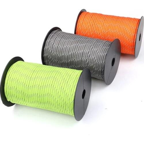 Outdoor 7-Core Paracord High Reflective Paratrooper Rope Emergency Survival Rope Tent Pull Rope Paracord 550 100M